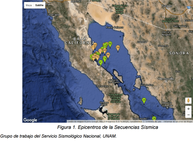enjambre sísmico en California